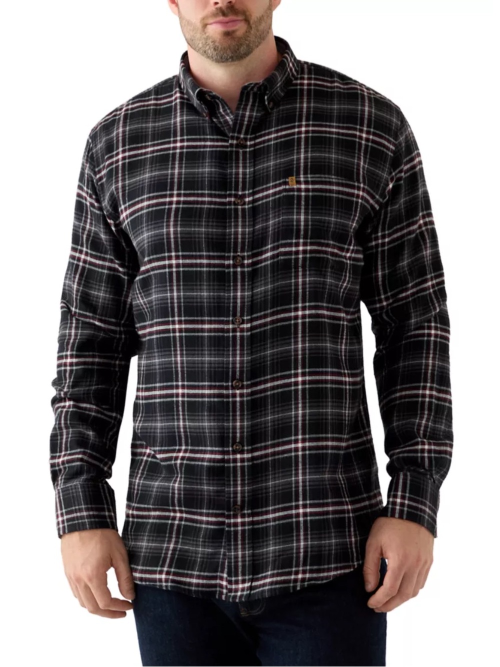 Izod Big & Tall Plaid Stratton Flannel Button Down NWT $70 Fall Winter Mens XLT